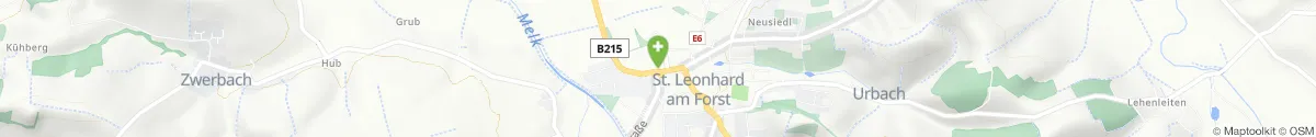 Kartendarstellung des Standorts für Apotheke Leonhofen in 3243 Sankt Leonhard/Forst